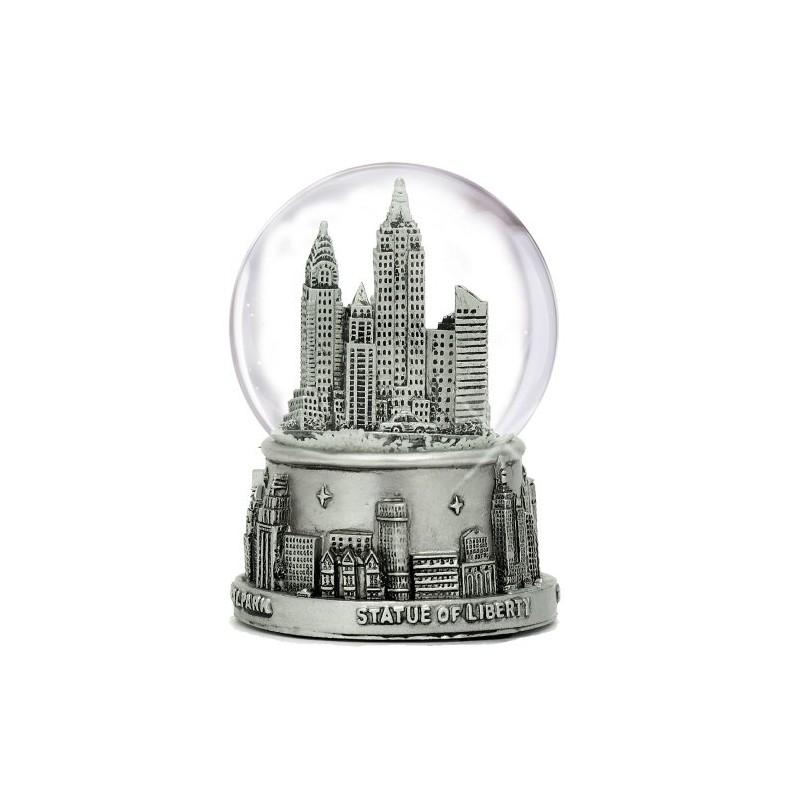 New York City Snow Globe NYC Souvenir 3.5 Inches Silver