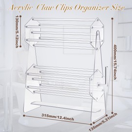 Lineshading Acrylic Claw Clip Holder 360 Degree Rotating Claw Clip Organizer Girl Hair Accessories Organizer Hair Clip Holder Organizer Storage Display Clear Stand for Girl Women Vanity Dressing Table