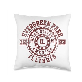 Evergreen Park IL | Illinois | Vintage City Apparels Throw Pillow