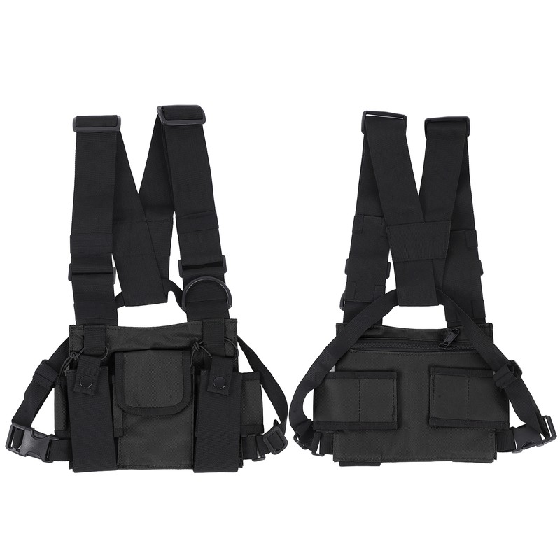 Chest Pack Adjustable Multi Pocket Functional Harness Front Vest Rig