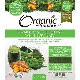 etc Organic Traditions Probiotic Super Greens and Turmeric -- 99.2g / 오가닉트래디션스 프로바이오틱 슈퍼 그린스와 강황 -- 99.2g