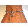 Sterling Silver 925 Beaded Stretch Horseshoe Charm Bracelet