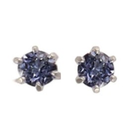 Samantha Tiara 00091820604912 K18 Single Stone Earrings (December Birthstone), White Gold, Tanzanite