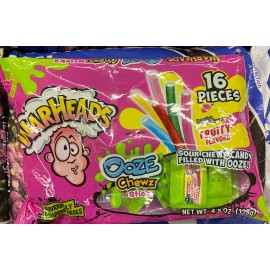 Warheads 16-Piece OOZE CHEWZ Stick Sour Chewy Candy Individually Wrapped BB 9/25