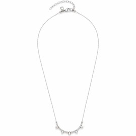 Leonardo Ciao Amalia 023300 Silver Women's Necklace with Pearls and Drops, Stainless Steel, Venetian Chain, Length 42-47 cm, Jewellery Gift for Women, Stainless Steel, No Gemstone