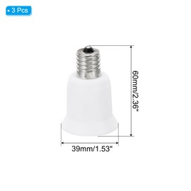 PATIKIL E17 to E26/E27 Light Socket Adapter, 3pcs Lamp Holder Convert Screw Base Converter for Halogen CFL Light Bulb, White