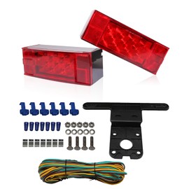 MAXXHAUL 70468 Trailer Light Kit - 12V All LED, Rectangular Left and Right Waterproof Submersible for Trailers, Boat Trailer Truck Marine Camper RV Snowmobile