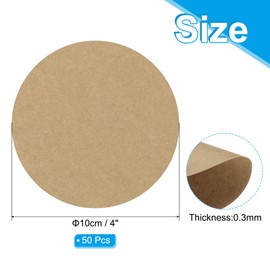 PATIKIL 4inch Circle Card Stock, 50Pcs Round Shape Cutouts Paper Thick Cardstock Coaster for DIY Craft Projects Classroom Bulletin Board Decor, Kraft Color