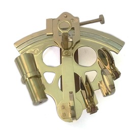 IOTC Solid Brass Ship History 6.5" Sextant Astrolabe Style with Hardwood Box - Nautical Collection