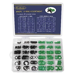 Beduan 495pcs Compressor Metric O Rings Kit 36 Sizes Rubber Washer Orings Assortment Set for A/C Professional Plumbing Car Automotive(Black&Green)