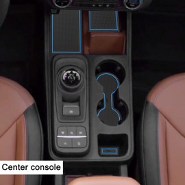SENSHINE Cup Holder Insert for Ford Maverick Accessories 2022 2023 2024 Center Console Liner Trim Door Packet Mats Non-Slip Anti Dust Cup Holder Liners Premium Custom Interior 19PCs Set (Blue)