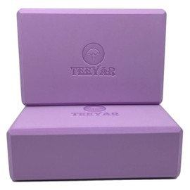 Yoga Blocks Set - Teeyar 2 Pack Sturdy Odourless 3 Inch(High Density) or 4 Inch(Medium Density) Premium Durable EVA Foam Exercise Blocks for Yoga/Pilates/Gym Practice, Improve Balance/Flexibility/Backbends, 2 Year Warranty (Violet(High Density), 3 Inch(2