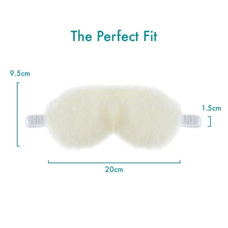 Fluffy Sleeping Mask with Pouch and Ear Plugs (White)