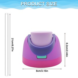 Replacement Lid Compatible with Owala Freesip, with Reusable Plastic Straw, One Button No Leakage Water Bottle Top Cap and Lid Replacement Accessory for 16oz 24oz 32oz 40oz Wide-Mouth Bottles, Magenta