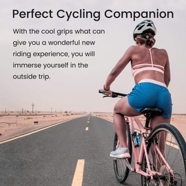 PRUNUS Bike Handlebar Grips Short, Bicycle Grips Rubber Comfort Ergonomic Antislip Shift Replacement Grips, Bike Handle Grips for BMX MTB Mountain Bike(90mm/130mm) (92MM+125MM)