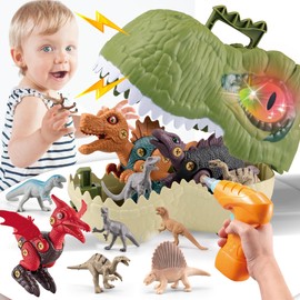 Dinosaur Toys for Kids 3-5, Kids Take Apart STEM Construction Building Toys with Electric Drill, 12 Realistic Dinosaurs Figures, Xmas Stocking Stuffer Birthday Gifts Toys for 3 4 5+ Year Old Boy Girl