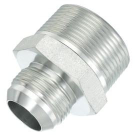 PATIKIL Hex Reducing Nipple Connectors Pipe Adapter 1-5/16" Male 37° Flare JIC x 1-1/2" Male NPT, Pipe Fitting Reducer Nipple Adapter Plated Steel Hydraulic Fitting