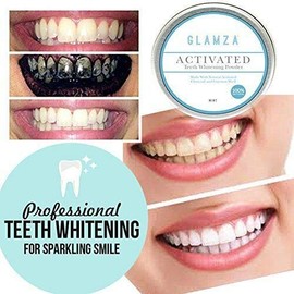 Glamza Activated Teeth Whitening Powder Natural Charcoal Coconut Shell