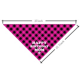 Happy Birthday Mom Dog Bandana, Dog Mom's Gift Dog Bandana, Pet Scarf Accessories, Printed Dog Bandanas Gift for Dog Lover Birthday, Gift for Small Medium Large Dogs, Dog Mom Bandana Gift(K4)
