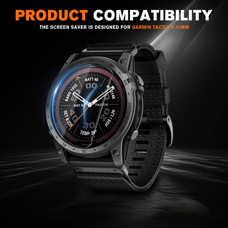 NECARSIN 6 Packs Compatible for Garmin Tactix 8 47mm Screen