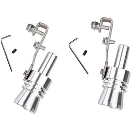 Turbo Sound Whistle Exhaust Muffler,XL Size Aluminum Alloy Universal Turbo Sound Exhaust Muffler Pipe Whistle Car Roar Maker (Silver)