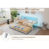 Metal Daybed Pull-out Trundle Twin Size Day Bed Frame w/