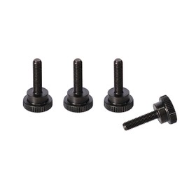 PrecisionGeek Blackened Steel M6 x 20mm, Total lenght 29mm, Knurled Shoulder Thumb Screws (Set of 4)