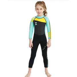 Wetsuit, Children, 1.0 inch (2.5 mm), One-piece One-Piece Full Suit, Swimwear, For Kids, Sun Protection, Snorkeling, Surfing Suit, Sea Play, Canoeing, Kayaking, Surfing