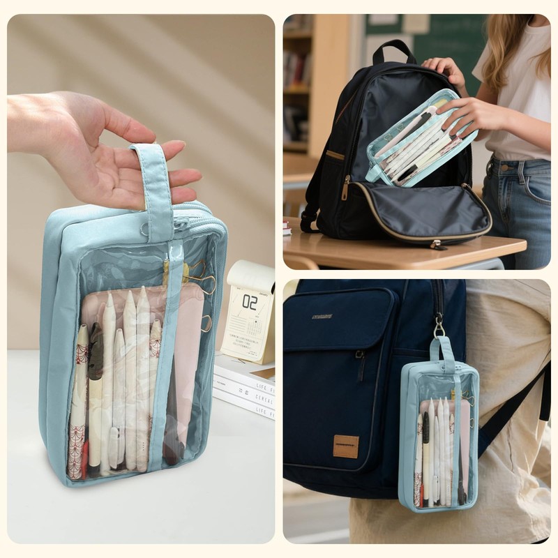 Pen Case, Pencil Case, Large Capacity, Clear, Tool Pen Case,