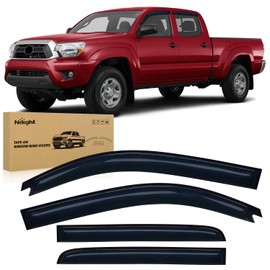 Nilight Window Rain Guards for Toyota Tacoma Double Cab 2005-2015 2010 2011 2012 2013 2014 2015, Out-Channel Window Visors Vent Wind Deflectors-4PCS