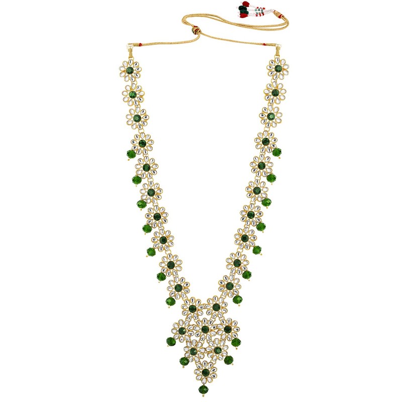 Aheli Traditional Gold Plated Bridal Necklace Set with Tikka and