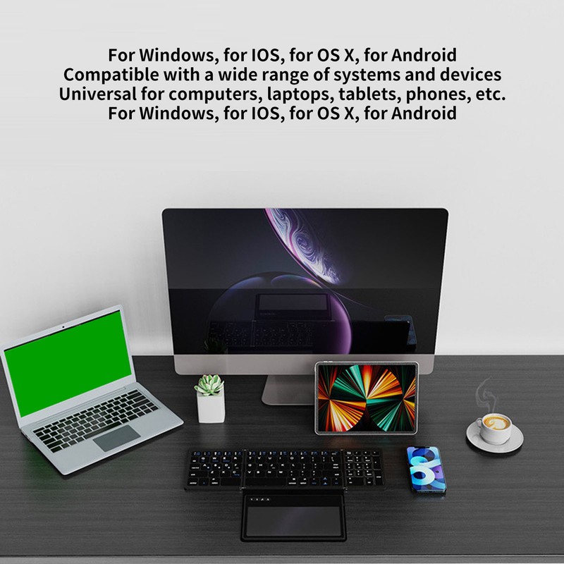 Foldable Bluetooth Keyboard Low Latency Bluetooth 5.1 Full Size Keyboard