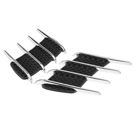 car fake vent shark + air f-low vent, pair of exterior hood side intake gills outlet decorative trim sticker for car fake vent