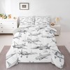 Homewish Airplane Comforter Set Queen Size Aircraft Bedding Set 3Pcs