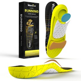 Lightweight Performance Sports Insoles Protective - Welnove Shock Absorbing Athletic Insoles for Running, Basketball, Fitness - Energy Return,Increased Performance,Injury Protection, Men Women (S)