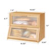 Vriccc Bread Box for Kitchen Counter, Large Bamboo Wooden Double