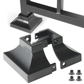 Epcee 8pcs 1.25" Aluminum Deck Post Base Cover, Skirt, Handrail, Stair, Porch, Railing Base Brackets Covers (Black)