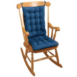 Miles Kimball Rocker Chair Pad Set, Blue, Polyester Fill, Furniture Cushion, Chair Pad, Custom Size (17" x 19" x 3")