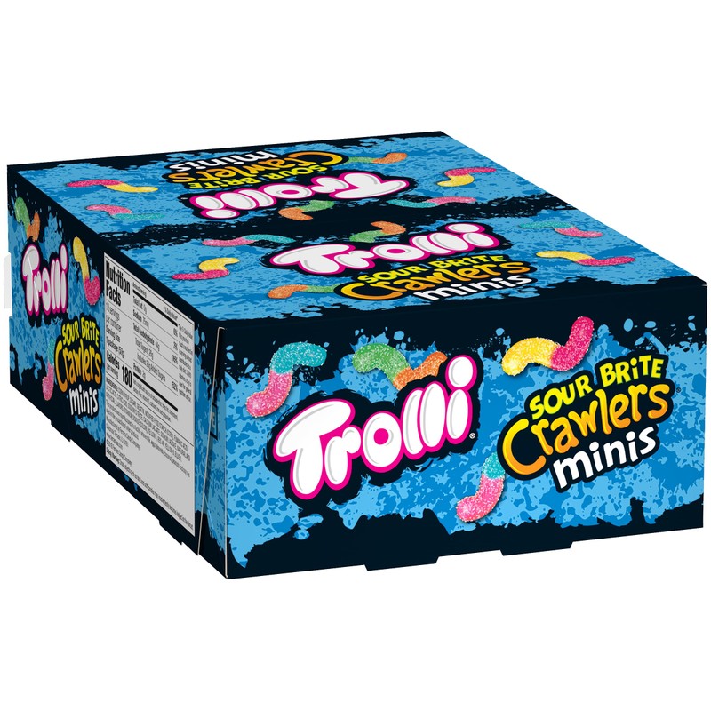 Trolli Sour Brite Crawlers Minis Candy, Sour Gummy Worms, 2