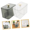Ciieeo 2pcs Clear Cotton Swab Storage Box Elegant Compartment Organizer