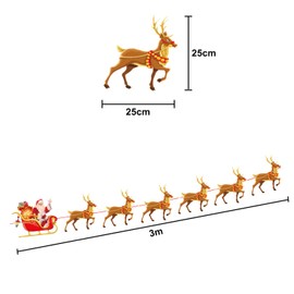 HAICN 3Pieces Christmas Reindeer Bunting Cute Hanging Ornaments Bunting Santa Sleigh Banners Christmas Tree Party Flag for Home