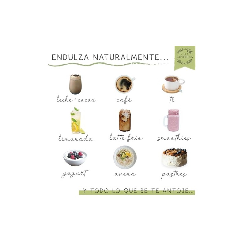 Stevia Líquida Villa Santerra 500ml Para Food Service, Rendimiento para