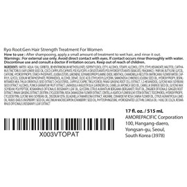 RYO Root Gen Hair Loss Care Treatment for Women 17.4 Fl Oz, 515ml
