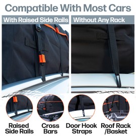 RoofPax RoofPax XXL 28 cuft Car Rooftop Cargo Carrier Bag Extra Waterproof Car Roof Storage with 10 Heavy Duty Tie Down Straps and 4 Hooks Roof Bag Cargo Carrier for Top of Vehicle with/Without Rack