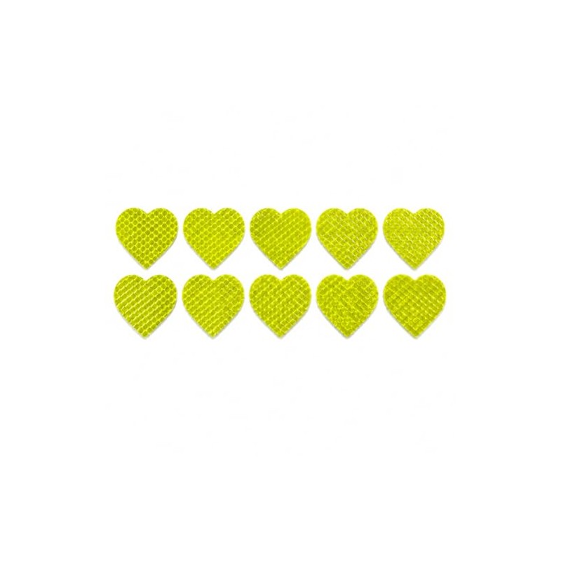 10 Pack Heart Reflective Stickers