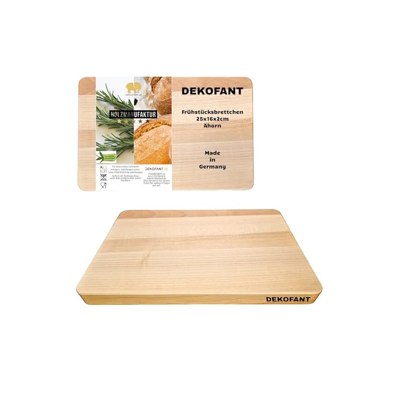 DEKOFANT Breakfast Board Maple 25 x 16 x 2 cm