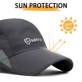 AYPOW 2 Packs Quick Dry Mens Baseball Cap,Sports Lightweight Running Caps Hat,Breathable Folding Mesh Adjustable Sun Hats, Summer UV Protection Outdoor Hats For Hiking Walking Climbing