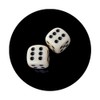 White Dice Pair on Black Craps Table - Gamblers Delight