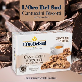 L'Oro Del Sud Chocolate Biscotti, Cantuccini d'Abruzzo, Italian Cookies Madewith Real Quality Ingredients, 200 Gm (7 oz)