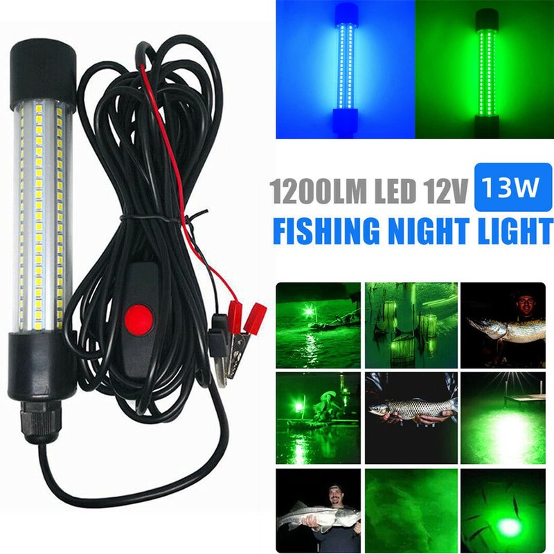 1200LM 12V LED Underwater Fishing Light Stick Squid Prawn Fish